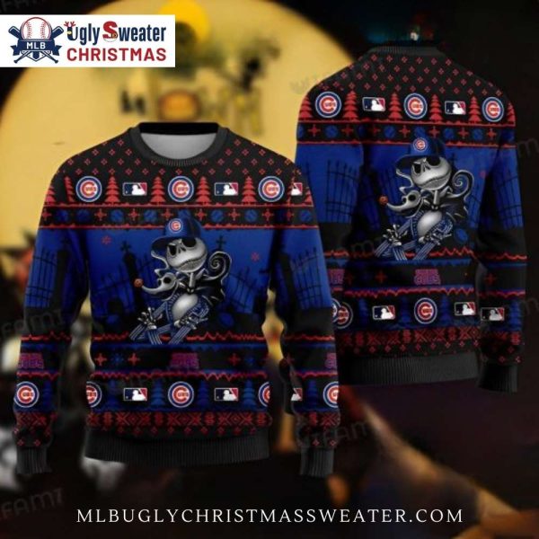 Chicago Cubs Ugly Sweater – Jack Skellington Christmas Nightmare