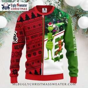 Chicago White Sox Grinch And Scooby-doo Split-Design Ugly Sweater