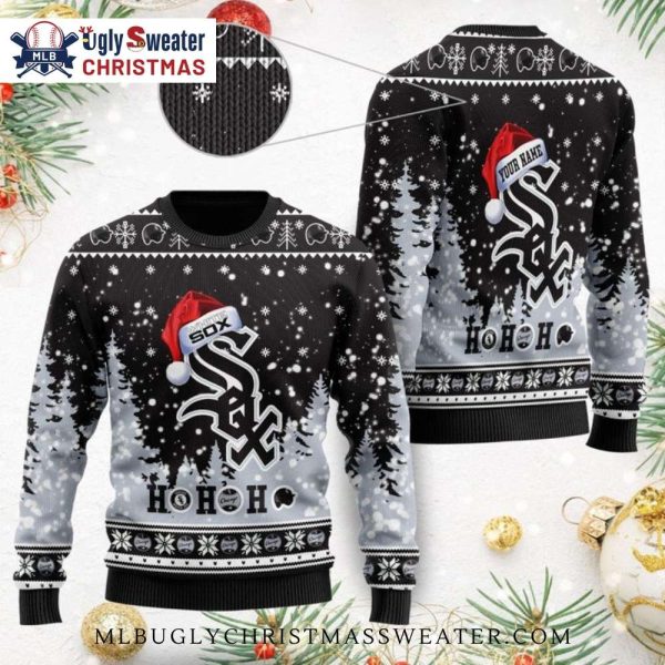 Chicago White Sox Ho Ho Ho Santa Hat Ugly Christmas Sweater