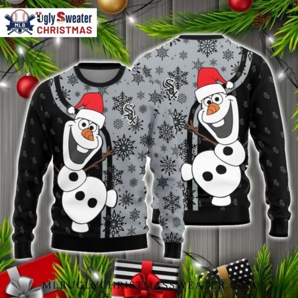 Chicago White Sox Olaf Snowman Christmas Ugly Sweater