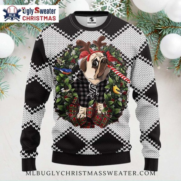 Chicago White Sox Reindeer Pug Ugly Christmas Sweater