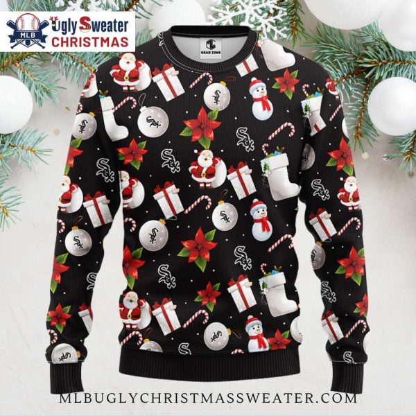 Chicago White Sox Santa And Snowman Christmas Sweater