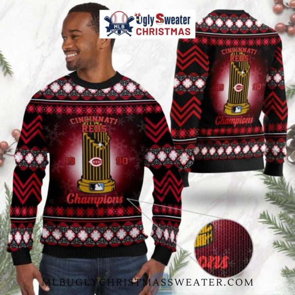 Cincinnati Reds World Series Champions 1990 Ugly Sweater