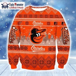 City Skyline Baltimore Orioles Ugly Christmas Sweater 1