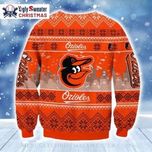 City Skyline Baltimore Orioles Ugly Christmas Sweater