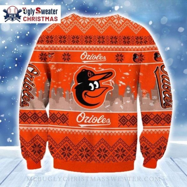 City Skyline Baltimore Orioles Ugly Christmas Sweater