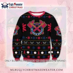 Classic Atlanta Braves Crossed Bats Christmas Sweater