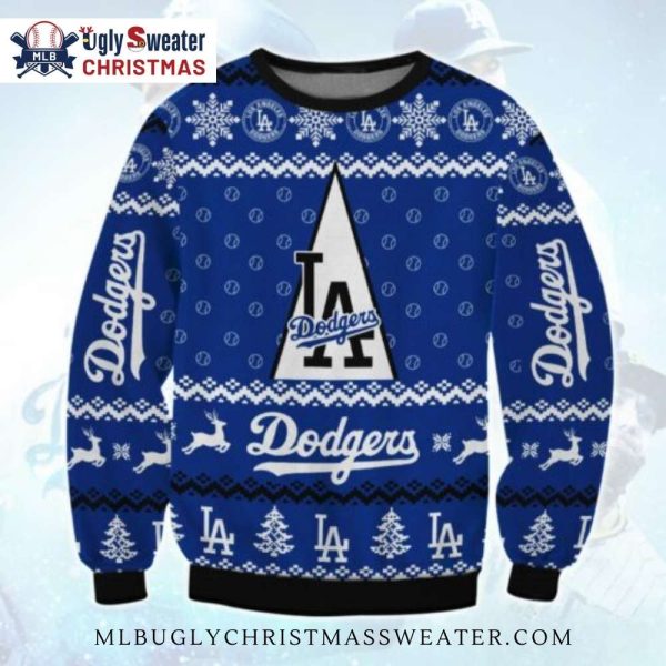 Classic Blue Los Angeles Dodgers Christmas Tree Sweater