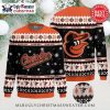 Custom Name Ho Ho Ho Baltimore Orioles Ugly Christmas Sweater