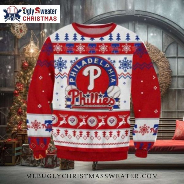 Classic Red And Blue Philadelphia Phillies Ugly Sweater