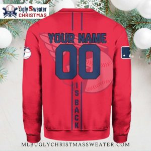 Cleveland Guardians Baseball Bat Player Ugly Christmas Sweater