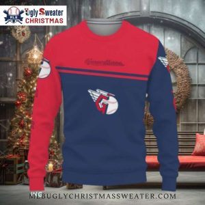 Cleveland Guardians Baseball Logo Ugly Christmas Sweater