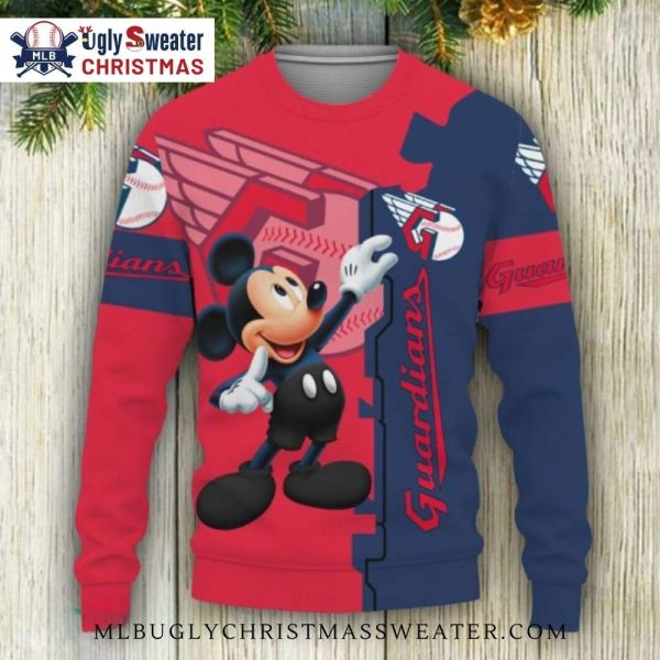 Cleveland Guardians Mickey Mouse Ugly Christmas Sweater