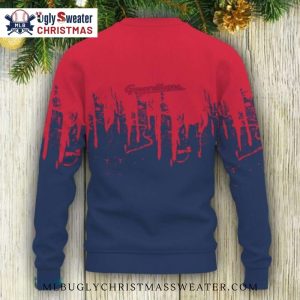 Cleveland Guardians Red and Blue Skyline Ugly Christmas Sweater