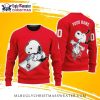 Cleveland Guardians Snoopy Snowmen Black Ugly Christmas Sweater