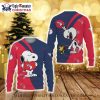 Cleveland Guardians Snoopy Snowmen Black Ugly Christmas Sweater