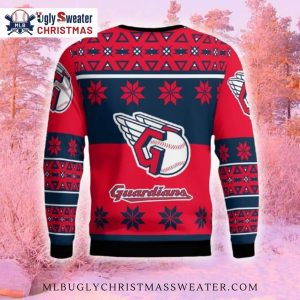 Cleveland Guardians Snowflake Pattern Ugly Christmas Sweater