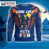 Orange And Blue Snowflake Pattern Mets Ugly Christmas Sweater