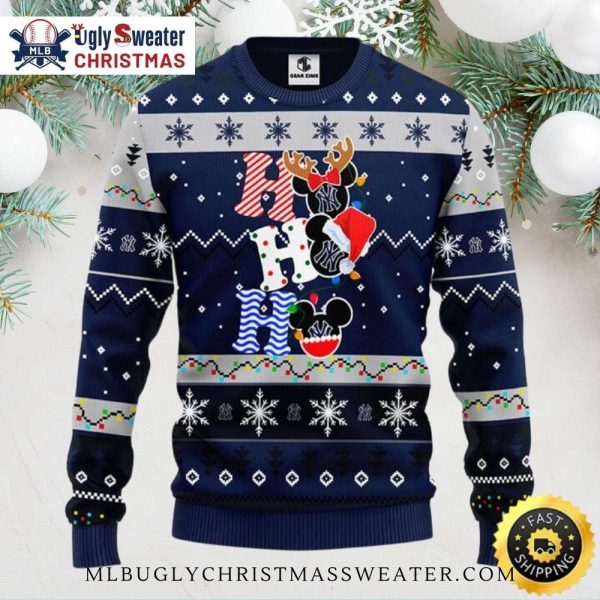 Cubs Ugly Christmas Sweater – Navy Ho Ho Ho Mickey Festive Fun