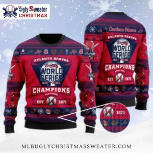 Custom Name Braves World Series Champions 2021 Ugly Sweater