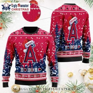 Custom Name Los Angeles Angels Ugly Christmas Sweater Ho Ho Ho Design