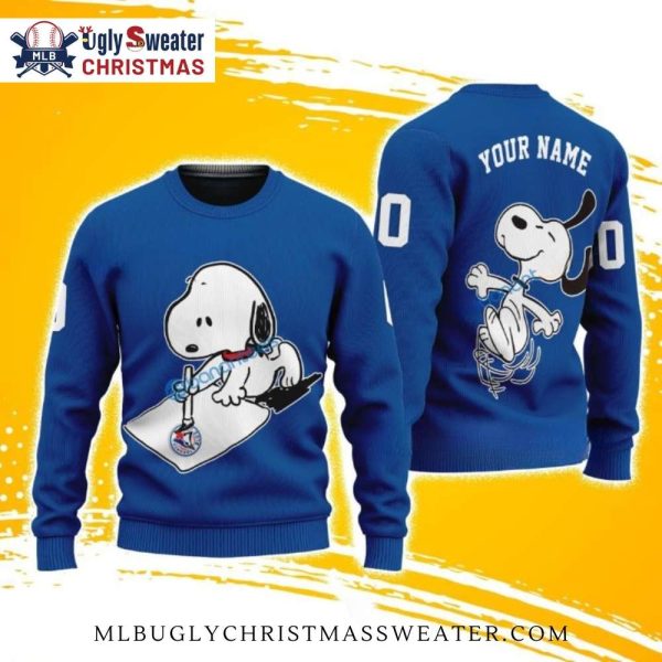 Custom Snoopy Toronto Blue Jays Ugly Christmas Sweater