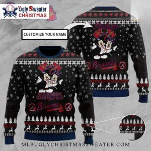 Customizable Atlanta Braves Mickey World Series Champion Ugly Sweater