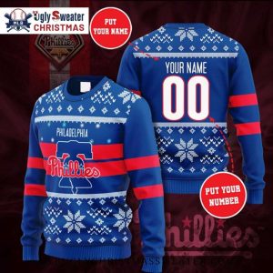 Customizable Name Philadelphia Phillies Snowflake Sweater