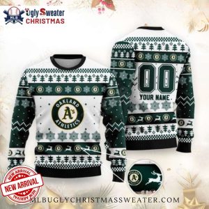 Customizable Oakland A’s Ugly Christmas Sweater