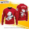 Snoopy Cheers With Reds Logo Ugly Christmas Sweater