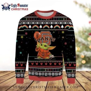 Cute Baby Yoda SF Giants Ugly Christmas Sweater