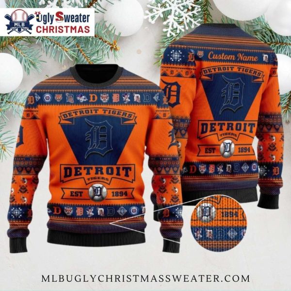 Detroit Tigers 1894 Vintage Baseball Ugly Christmas Sweater