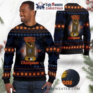 Detroit Tigers 1984 World Series Champions Ugly Sweater