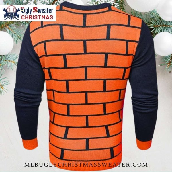 Detroit Tigers Festive Fireplace Knit Christmas Sweater With Stocking Detailing