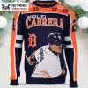 Detroit Tigers Christmas Wreath Logo Ugly Christmas Sweater