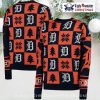 Detroit Tigers Grinch Holiday Ugly Sweater With Snowflake Pattern