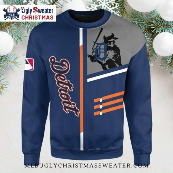 Detroit Tigers Retro Player Blue And Orange Ugly Sweater