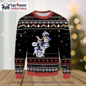 Dodgers Stacked Players Collage Black Ugly Christmas Sweater