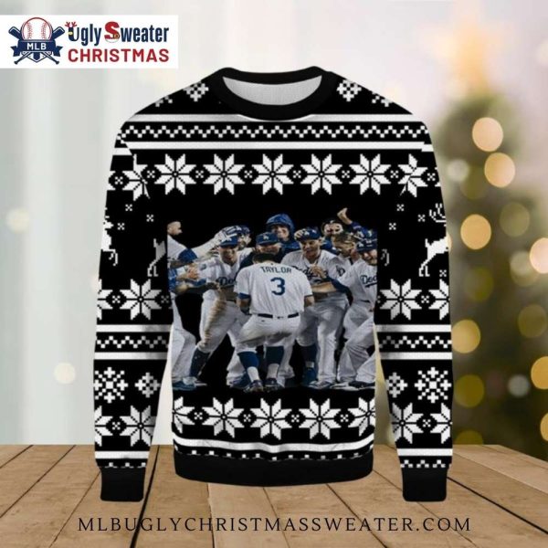 Dodgers Team Celebration Ugly Christmas Sweater