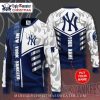 Custom Name Yankees Logo Wool Christmas Ugly Sweater