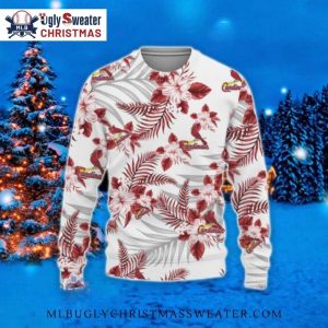 Floral Tropical St. Louis Cardinals Ugly Christmas Sweater