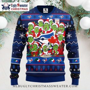 Funny 12 Grinch Xmas Day Toronto Blue Jays Christmas Sweater