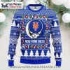 New York Mets Baseball Team Ugly Christmas Sweater – White Reindeer Style