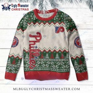 Green Red And White Philadelphia Phillies Christmas Ugly Sweater