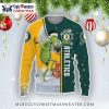 Green And Gold Oakland A’s Christmas Reindeer Sweater