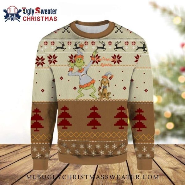 Grinch And Max San Francisco Giants Ugly Christmas Sweater