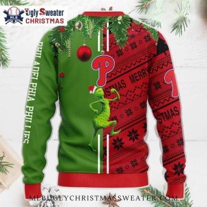 Grinch And Scooby doo With Philadelphia Phillies Car Ugly Sweater 2 3