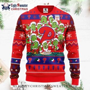 Grinch Fest Philadelphia Phillies Ugly Christmas Sweater