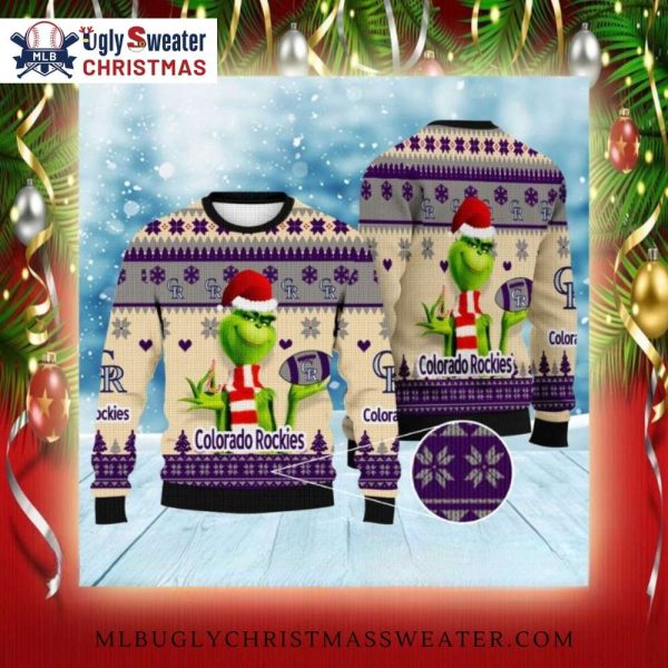 Grinch Football Santa Colorado Rockies Ugly Christmas Sweater