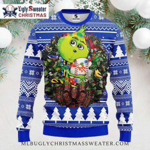 Grinch Holding Mets Baseball Ugly Sweater – NY Mets Christmas Sweater